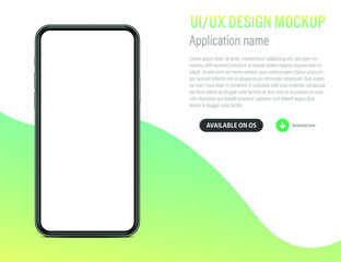 UI or UX smartphone mobile app template with application describtion and download link