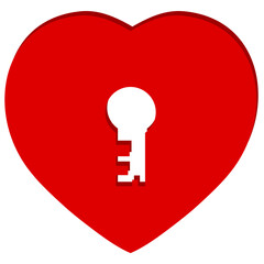 Red Heart Lock Love Isolated