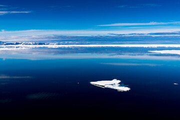 Obraz na płótnie Canvas Ice pieces on the water in Arctic