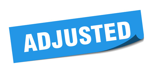 adjusted sticker. adjusted square isolated sign. adjusted label