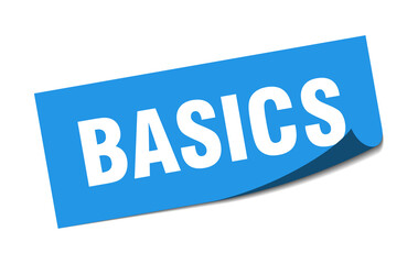 basics sticker. basics square isolated sign. basics label