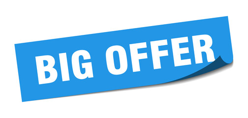 big offer sticker. big offer square isolated sign. big offer label