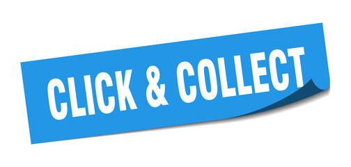 click & collect sticker. click & collect square isolated sign. click & collect label