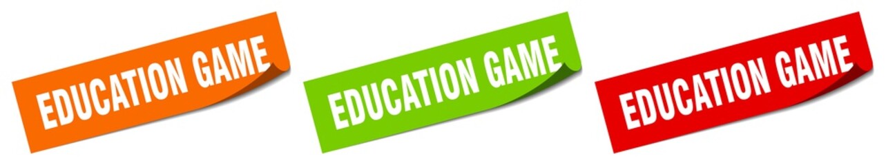 education game sticker. education game square isolated sign. education game label