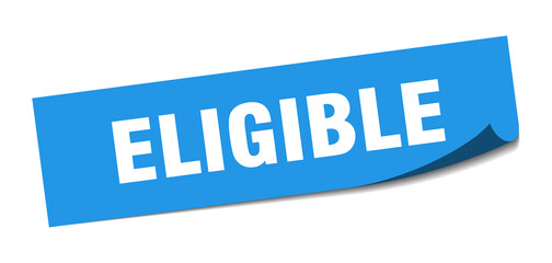 eligible sticker. eligible square isolated sign. eligible label