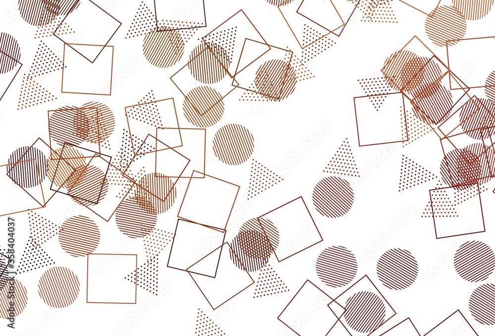 Poster light red vector pattern with polygonal style with circles.
