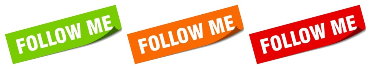 follow me sticker. follow me square isolated sign. follow me label