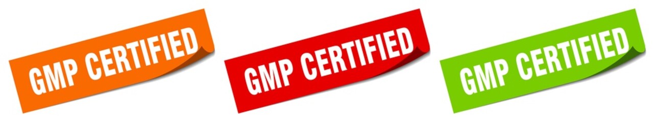 gmp certified sticker. gmp certified square isolated sign. gmp certified label