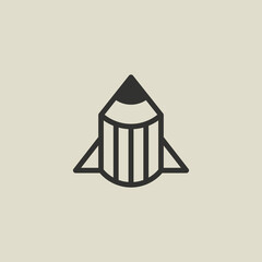 pencil rocket launch with line style