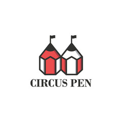 pencil circus logo vector monogram