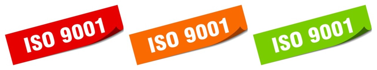 iso 9001 sticker. iso 9001 square isolated sign. iso 9001 label