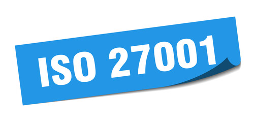 iso 27001 sticker. iso 27001 square isolated sign. iso 27001 label