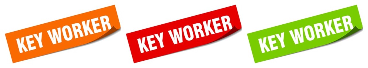 key worker sticker. key worker square isolated sign. key worker label