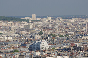 Fototapeta na wymiar Panoramic view of Paris suburbs from Montparnasse 