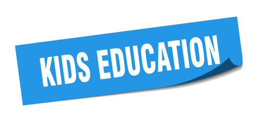 kids education sticker. kids education square isolated sign. kids education label