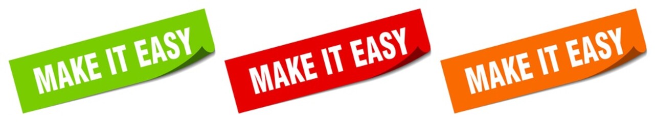 make it easy sticker. make it easy square isolated sign. make it easy label