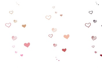 Light Red, Yellow vector texture with lovely hearts.