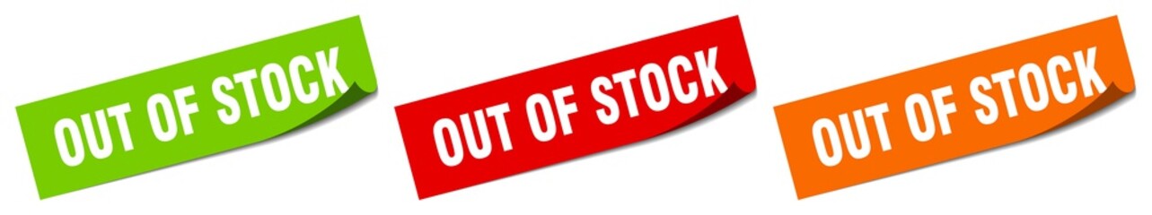 out of stock sticker. out of stock square isolated sign. out of stock label