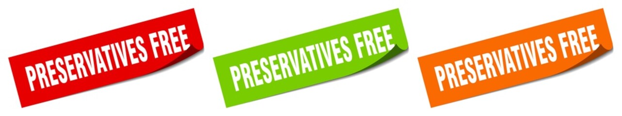 preservatives free sticker. preservatives free square isolated sign. preservatives free label