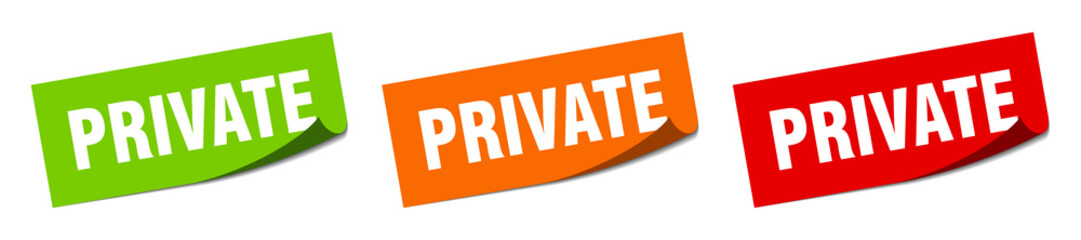 private sticker. private square isolated sign. private label