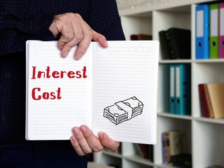 Business concept meaning Interest Cost with phrase on the sheet.