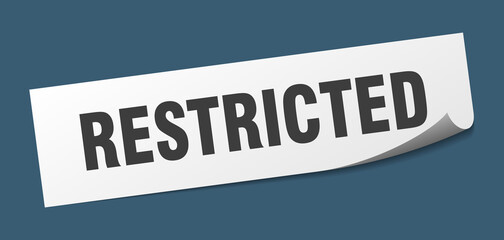 restricted sticker. restricted square isolated sign. restricted label