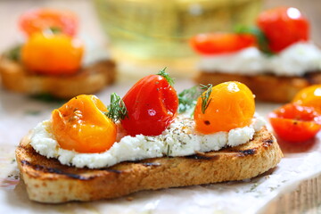 bruschetta with tomato and basil