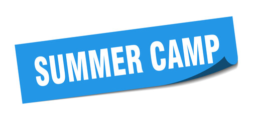 summer camp sticker. summer camp square isolated sign. summer camp label