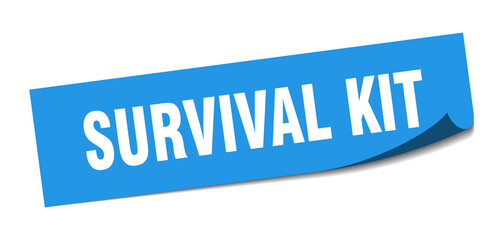survival kit sticker. survival kit square isolated sign. survival kit label