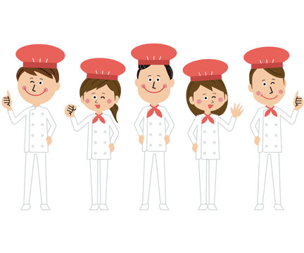 ポップな男女のコックorパン屋さんが集合 - Powered by Adobe