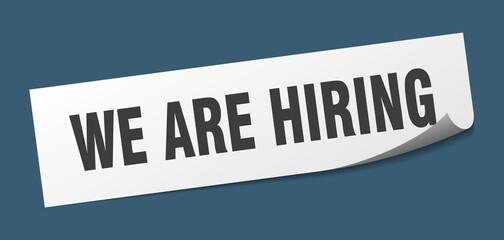 we are hiring sticker. we are hiring square isolated sign. we are hiring label