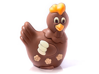 Friendly easter chocolate chicken front view