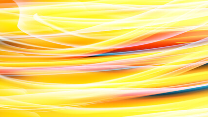 Beautiful bright motley yellow orange abstract energy magical cosmic fiery neon wall of lines and stripes, waves, flames on a black background and copy space. Vector illustration