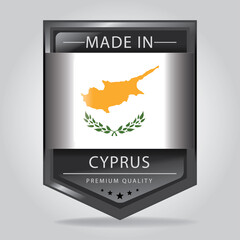 Made in CYPRUS Seal, CYPRIOT National Flag (Vector Art)
