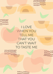 Postcards with love sexy quotes - fruits