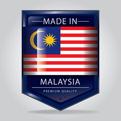 Made in MALAYSIA Seal, MALAYSIAN National Flag (Vector Art)
