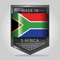 Made in SOUTH AFRICA Seal, SOUTH AFRICAN National Flag (Vector Art)
