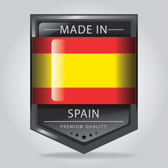 Made in SPAIN Seal, SPANISH National Flag (Vector Art)
