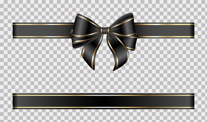gold and black bow and ribbon