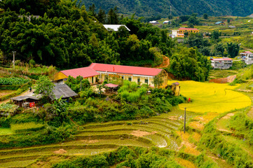 It's Nature and beautiful mountain view of the village of Catcat, Vietnam