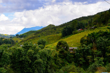 Fototapeta na wymiar It's Nature of the green hills of Vietnam