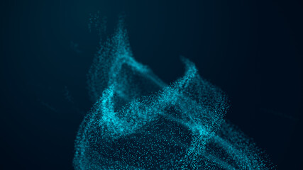 Whirlwind of dust particles. abstract primitives. 3d rendering