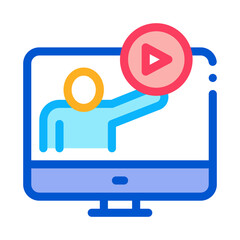 viewing in computer mode icon vector. viewing in computer mode sign. color symbol illustration