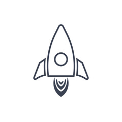 rocket icon. vector symbol in flat line style