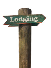 Rustic Wooden Lodging Sign