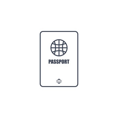 passport icon. vector symbol travel concept on white background in flat line simple style