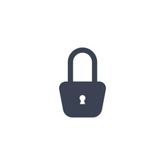 Locked icon. lock sign dark color. vector symbol on white background in flat simple style