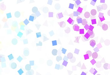 Light Blue, Green vector background with triangles, circles, cubes.