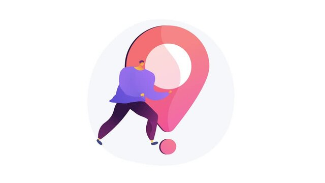 Get directions, company address, contact us page, menu bar, navigation, maps and location, customer information, user experience abstract concept motion graphics. 4K seamless loop animation footage.