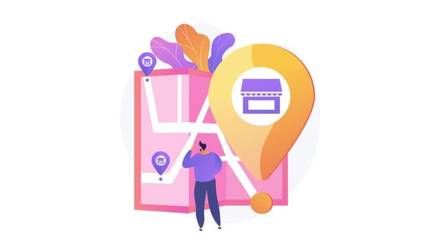 Franchising business strategy intellectual property branded product, initial fee, trademark ambassador, buy franchise, market share abstract concept motion graphics. 4K seamless loop animation footage